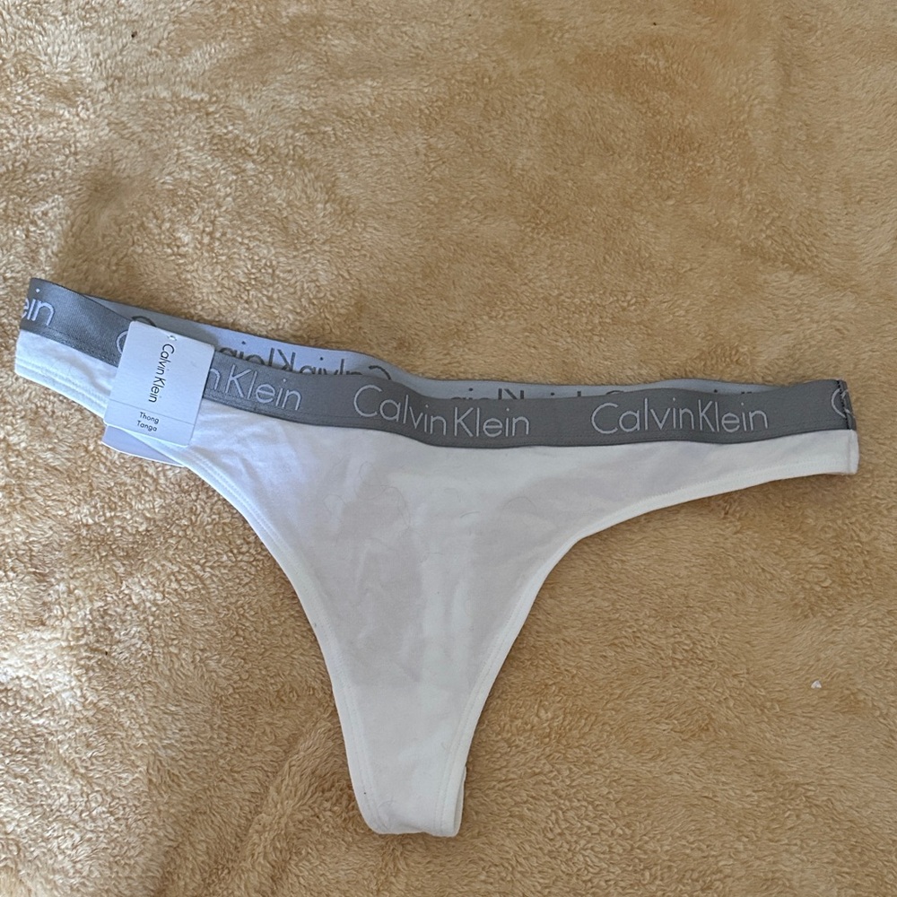 Calvin Klein Gray and White Thong